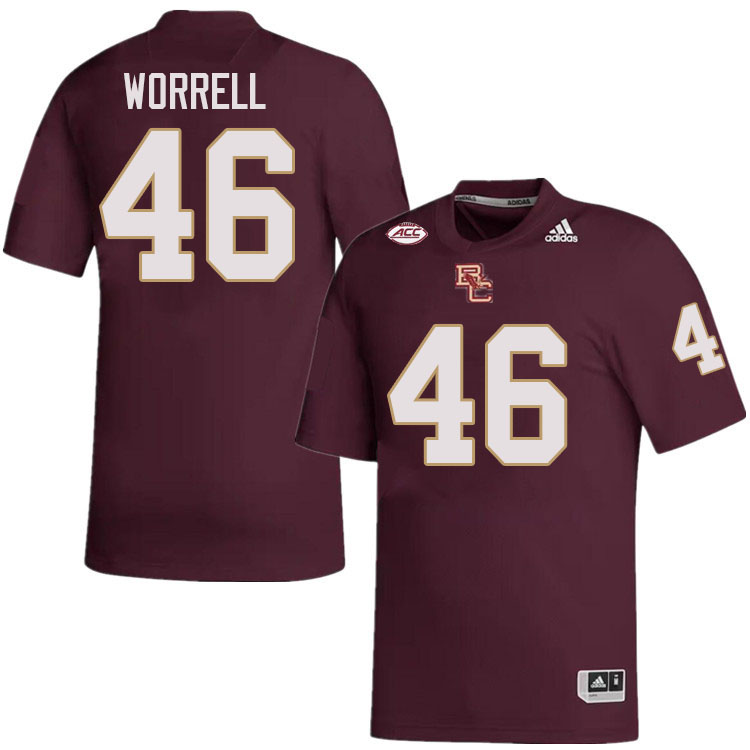 Boston College Eagles #46 Bryant Worrell College Football Jerseys Stitched-Maroon